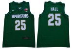 Men Michigan State Spartans NCAA #25 Malik Hall Green Authentic Nike Stitched College Basketball Jersey VY32A58NS